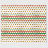 Papier Cadeau Jingle bells gold tone on white green red (Plat)