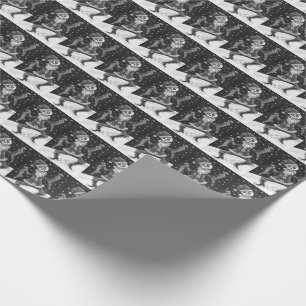 PAPIER CADEAU JINGLE BONES PÈRE NOËL, SQUELETTE DE VACANCES ET S