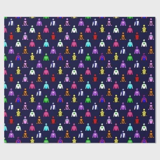Papier Cadeau Jockey Silks Fun Horse Racing (Plat)