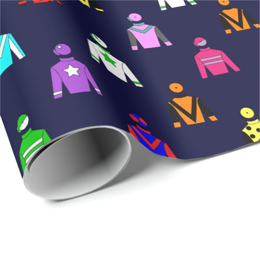 Papier Cadeau Jockey Silks Fun Horse Racing (Coin rond)