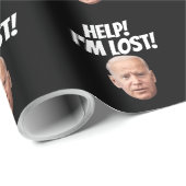 Papier Cadeau JOE BIDEN AIDE ! JE SUIS PERDU ! Papier d'emballag (Coin rond)