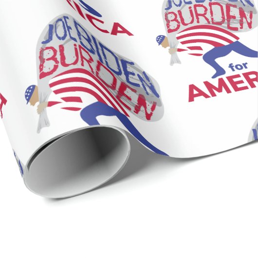 Papier Cadeau Joe Biden Burden pour l'Amérique (Coin rond)