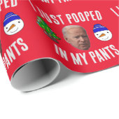PAPIER CADEAU JOE BIDEN CHRISTMAS FUNNY POOPED WRAPPER PAPIER (Coin rond)