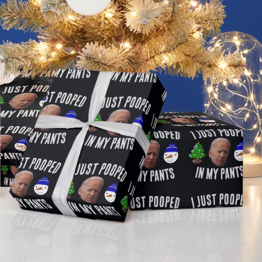 Papier Cadeau JOE BIDEN drôle PAPIER DE NOËL POOPÉ (Vacances)