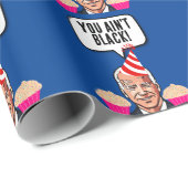 PAPIER CADEAU JOE BIDEN FUNNY ANNIVERSAIRE VOUS N'ÊTES PAS NOIRS (Coin rond)