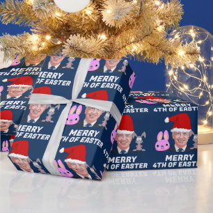 PAPIER CADEAU JOE BIDEN FUNNY CONFUSED CHRISTMAS WRAPPER PAPIER