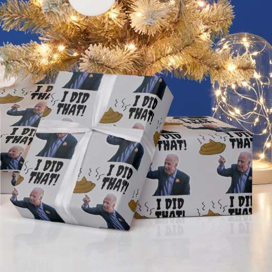 PAPIER CADEAU JOE BIDEN FUNNY POOP CHRISTMAS WRAPPER PAPIER (Vacances)