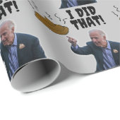 PAPIER CADEAU JOE BIDEN FUNNY POOP CHRISTMAS WRAPPER PAPIER (Coin rond)