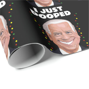 PAPIER CADEAU JOE BIDEN FUNNY POOP POOPÉE NOËL