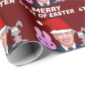 PAPIER CADEAU JOE BIDEN JOE MERRY EASTER CHRISTMAS WRAPPER PAPIE (Coin rond)