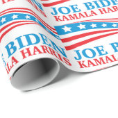 Papier Cadeau Joe Biden Kamala Harris pour l'Amérique (Coin rond)