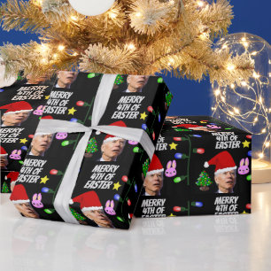 PAPIER CADEAU JOE BIDEN MERRY 4E DE NOËL DE PÂQUES