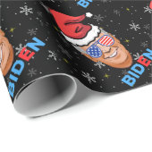 Papier Cadeau joe biden noël santa hat (Coin rond)