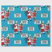 Papier Cadeau joe biden père Noël kamala harris bleu maison blan (Plat)