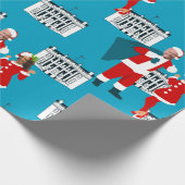 Papier Cadeau joe biden père Noël kamala harris bleu maison blan (Coin)