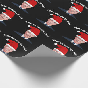 PAPIER CADEAU JOE BIDEN PORTANT SANTA HAT THE THING