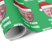 Papier Cadeau Joe Biden Santa Que Vous Connaissiez La Chose (Coin rond)