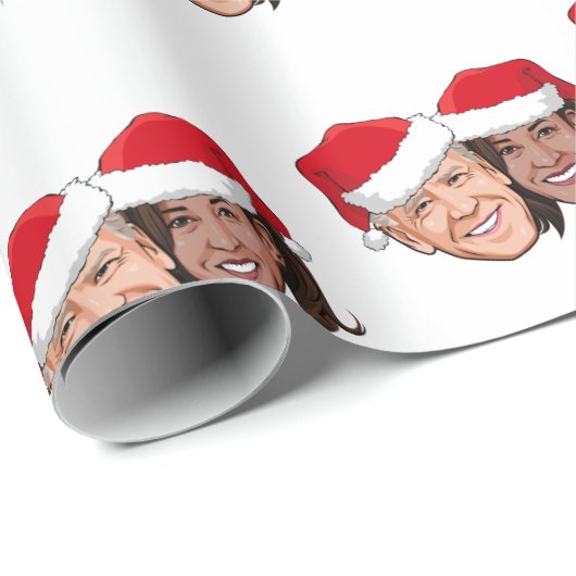 Papier Cadeau Joe et Kamala Holiday (Coin rond)