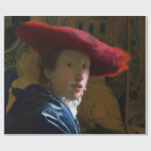 Papier Cadeau Johannes Vermeer - Fille avec un Casquette rouge (Plat)
