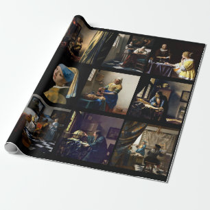 Papier Cadeau Johannes Vermeer - Mosaïque de chefs-d'oeuvre