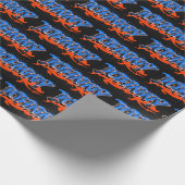 Papier Cadeau Johnny Prénom Nom Graffiti bleu orange (Coin)