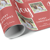 Papier Cadeau Joie | 2 Fêtes de Noël rouge photo (Coin rond)