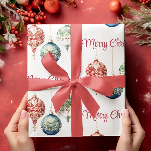 Papier Cadeau Joie autrichienne | Joyeux Noël | Ornements arbore