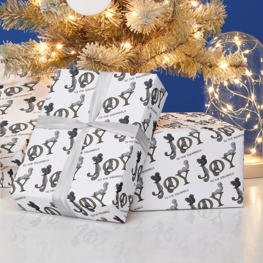 Papier Cadeau Joie aux fêtes des écureuils (Vacances)
