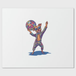 Papier Cadeau Joie de Disco Dog � Pup de fête drôle des années 7