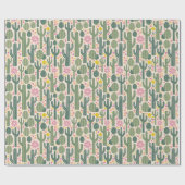 Papier Cadeau Joie de la Floraison de Cactus (Plat)