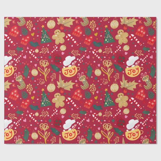 Papier Cadeau Joie de Noël (Plat)