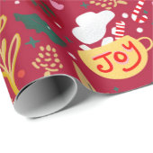 Papier Cadeau Joie de Noël (Coin rond)