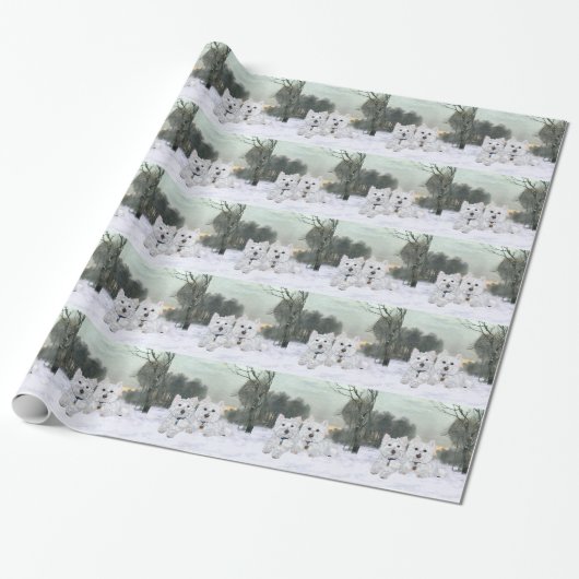 Papier Cadeau Joie de Noël des Westies (Déroulé)