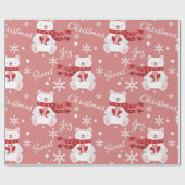 Papier Cadeau Joie de Noël doux Ours (Plat)
