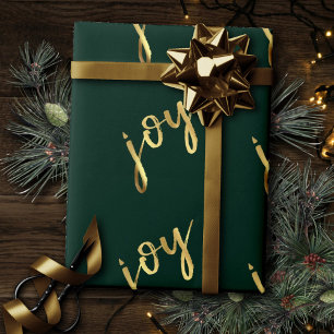 Papier Cadeau Joie de vacances Classic Gold Marker Script sur