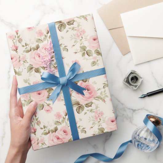 Papier Cadeau Joie du jardin rose (Cadeaux)