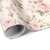 Papier Cadeau Joie du jardin rose (Coin rond)