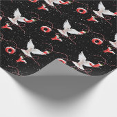 Papier Cadeau Joie et colombe en noir (Coin)