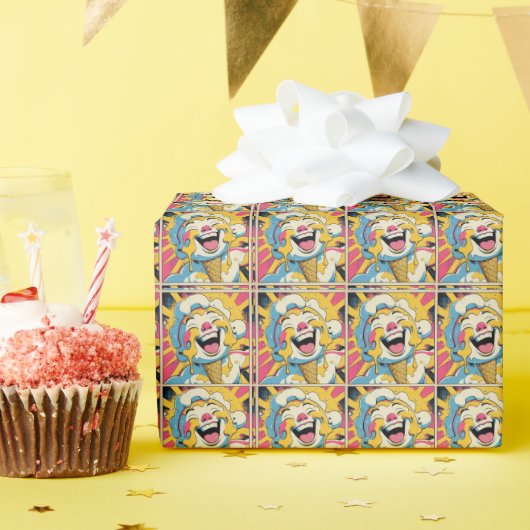 Papier Cadeau Joie Fondante – Explosion de Pop Art de Glace (Fête d'anniversaire)