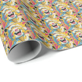 Papier Cadeau Joie Fondante – Explosion de Pop Art de Glace (Coin rond)