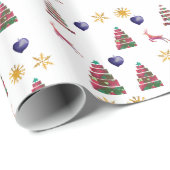 Papier Cadeau Joie hivernale (Coin rond)