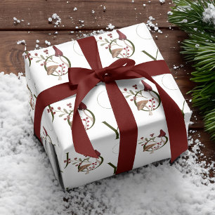 Papier Cadeau Joie Rustique Woodsy Aquarelle Champignons Noël