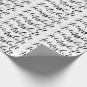 Papier Cadeau Jólabókaflóð Blanc Noir Script Livre Inondation (Coin)