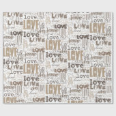 Papier Cadeau Joli Amour Moderne Or Saint-Valentin (Plat)