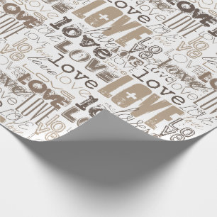 Papier Cadeau Joli Amour Moderne Or Saint-Valentin