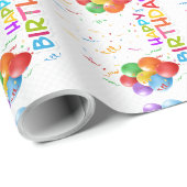 PAPIER CADEAU JOLI ANNIVERSAIRE (Coin rond)