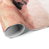 Papier Cadeau Joli anniversaire de berger allemand d'aquarelle (Coin rond)