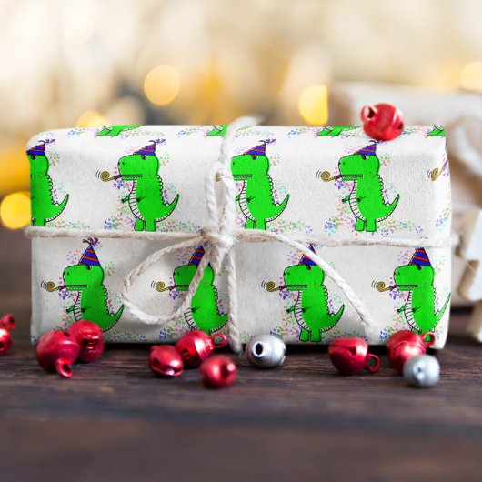 Papier Cadeau Joli Anniversaire Dinosaur Confetti