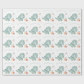 Papier Cadeau Joli Anniversaire Dinosaure d'aquarelle de deux an (Plat)