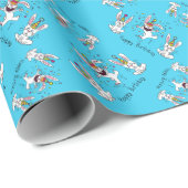 Papier Cadeau Joli Anniversaire Lapin lapins Enfants (Coin rond)